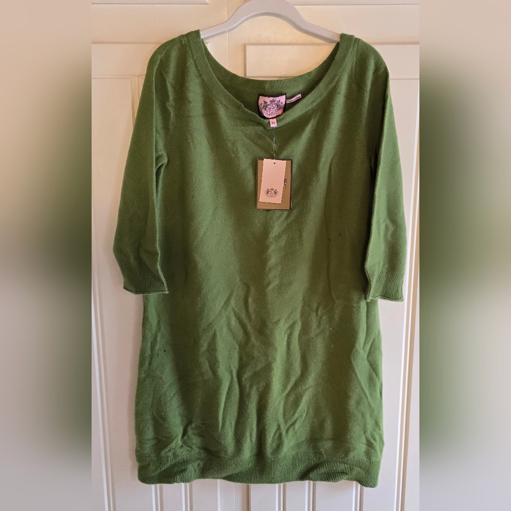 Cashmere Juicy Couture Kelly Green Sweater Dress